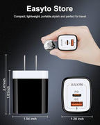 Galaxy S26 USB Type C Charger, Dual Port USB-C Wall Plug 20W PD & QC3.0 USB A Fast Charging Block for Samsung Galaxy S26 Ultra S25/S24/S23 S22/S21, iPhone 17e 17 16E 16 Pro Max USBC Brick Power Box