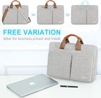 Lacdo 360° Protective Laptop Shoulder Bag for 15 inch MacBook Air M5/A3448 (2026), M4 A3241 2025, M3 A3114, M2 A2941 2024-2023, 15 inch MacBook Pro A1990 A1707, Dell XPS 15 Computer Case Bag, Gray