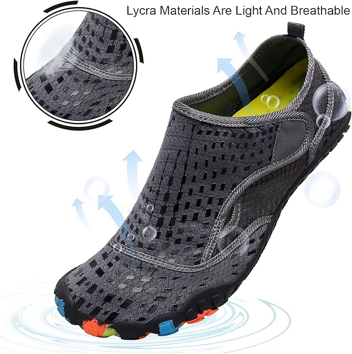 L-RUN Barefoot Water Shoes Women Mens Aqua Sock Athletic Hiking Water Sports Shoes for Swim Beach Pool Sand Diving Walking