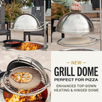 Breeo Grill Dome for Outpost Grill – Hinged Stainless Steel Dome w/Built-in Thermometer, Griddle Accessories Kit, Outdoor Set for Live-Fire Cooking – Fits X/19, Y Series