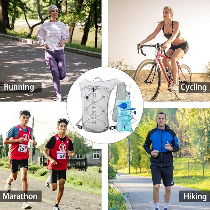 Running Vest for Women Men Lightweight Hydration Backpack Pack with 1.5L Water Bladder Bag Hydro Daypack for Hiking,Trail,Skiing,Camping,Cycling,Race,Marathon