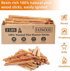 2 lbs Fatwood Fire Starter Sticks, 100% Natural Kindling Firewood Firestarter for Stoves, Pine Wood for Fireplaces, Campfires, Bonfires, Grill