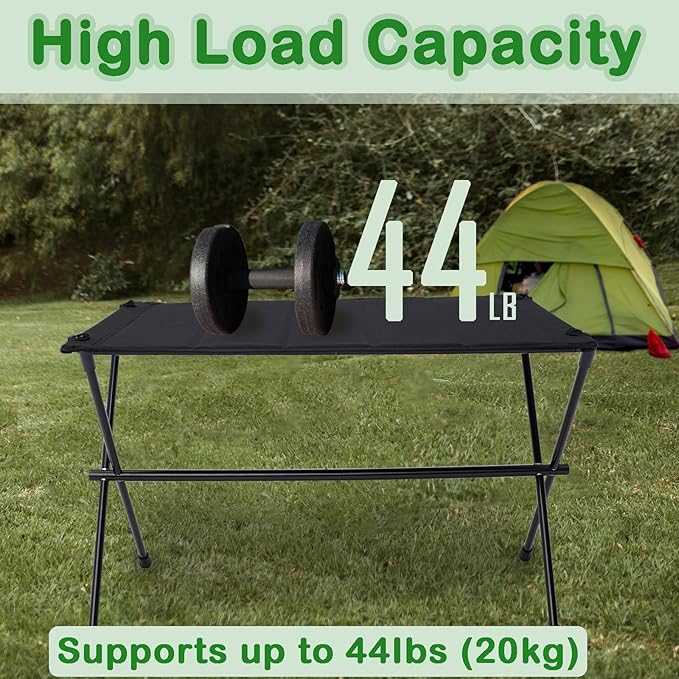 Folding Camping Table, Large Portable Camping Side Table with Carry Bag, Ultralight Weighs Only 2.3lbs, Ideal for Camping, Hiking, Backpacking, Beach, Picnic, Travel