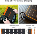 FlexSolar 60W Foldable Solar Panel, Portable Solar Charger with USB-C/USB-A QC3.0/DC 20-28V Port, IP67 Waterproof Solar Panel for RV Camping Backpacking Compatible with Phone Small Power Station