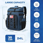 Maelstrom Backpack Cooler,Soft Lightweight Leakproof Cooler Backpack,35 Can Insulated Cooler Bag,Keeps 35 Cans Hot/Cold for Up to 16 Hours,Waterproof Lunch Backpack for Men Women-Blue