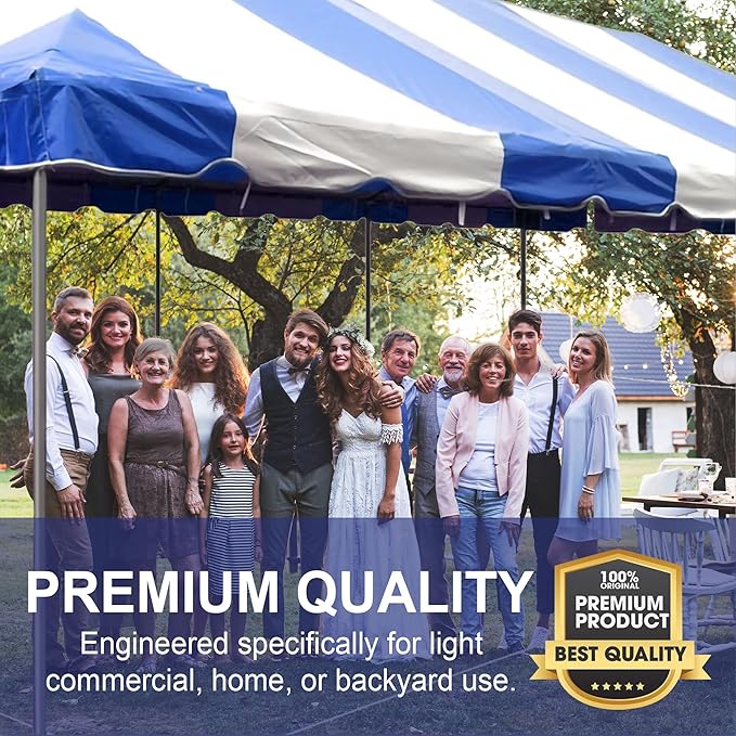 Party Tents Direct 20'x40' Weekender Canopy Pole Tent - Easy Up Canopy Tent with 160 Person Capacity - Outdoor Canopies for Parties, Weddings, & Events (Blue/White Top)