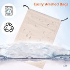 MISSLO Cotton Breathable Dust-proof Drawstring Storage Pouch Bag (Pack 3 XL)