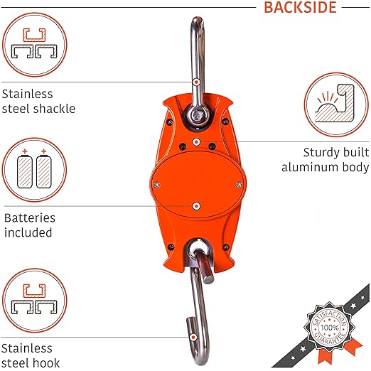 Digital Hanging Scale 660 LB 300 KG Cast Aluminum Case - Professional Heavy Duty Waterproof Fish Scale - Portable Durable Crane Scale for Luggage Weight Suitcase Hunting Farm Bow Fishing Scale
