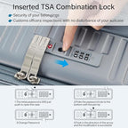 Hard Shell Suitcases 28 Inch Large Checked Luggage with Spinner Wheels Cup Holder, Expandable Check in Luggage Lightweight Top Opening Luggage Big Rolling Suitcase with Lock, Silver