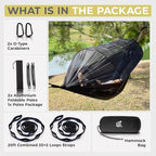 Miztli Camping Hammock -Portable Hammock w/Spacious Net & Tree Straps w/Adjustable Loops, Double and Single Hammock for Outdoor, Indoor, Hiking and Travel