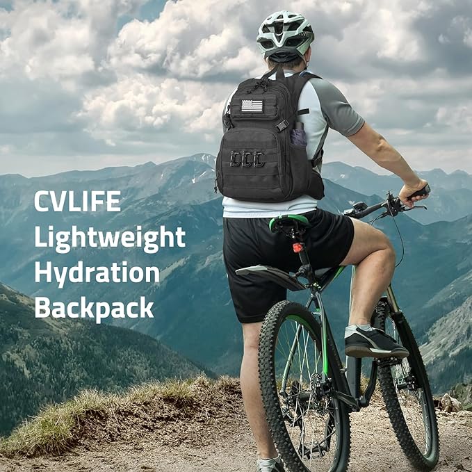 CVLIFE Tactical Hydration Pack 3L - Lightweight Water Bag With Bladder for Men Women, Heavy Duty Molle Backpack for Hiking, Cycling, Running, Hunting