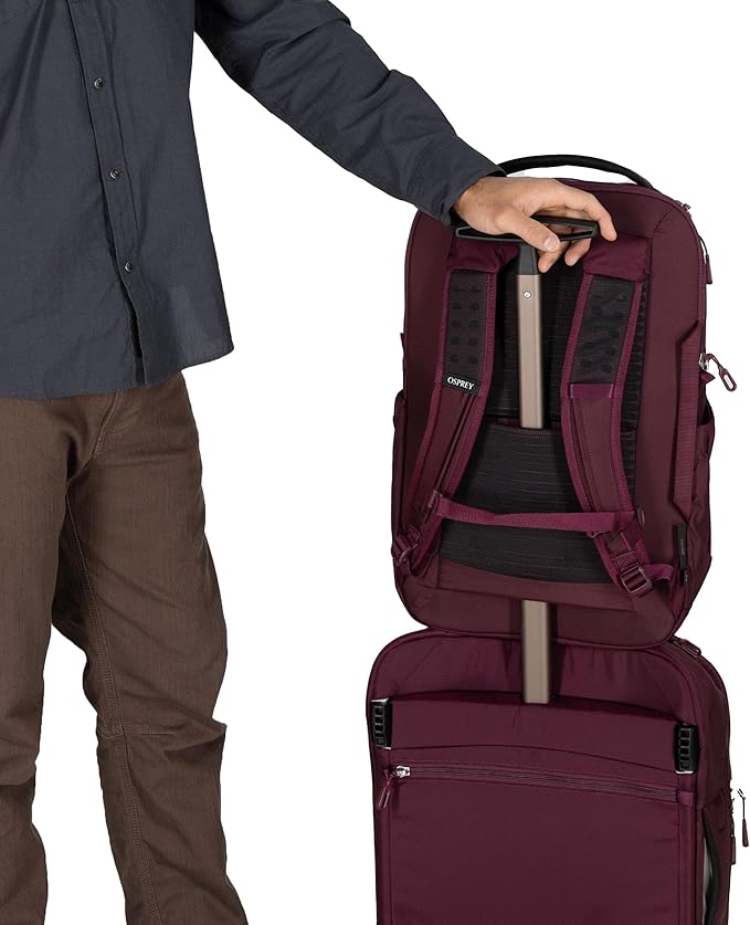 Osprey Ozone Laptop Backpack with Ventilated AirScape™ Backpanel - Lightweight Travel Backpack with 16” Laptop Sleeve - Carry-On Compatible Travel Bag for Men and Women, Moody Burgundy
