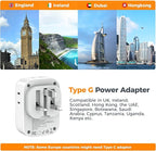 UK Adapters for Travel, TESSAN US to UK Ireland Plug Adapter 20W, Foldable Power Adaptor with 4 Outlets 3 USB(PD 20W 1 USB C) Charger, Type G for USA to Scotland London England HongKong Dubai Irish