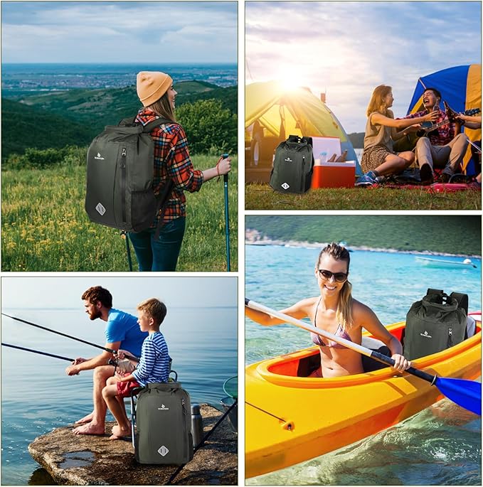 Dry Bag Backpack, 20L Dry Bags Waterproof with Waist Pouch and Phone Case,Roll top Dry bag for kayaking,Marine dry bag for Kayaking,Beach, Rafting, Boating, Hiking, Camping and Fishing