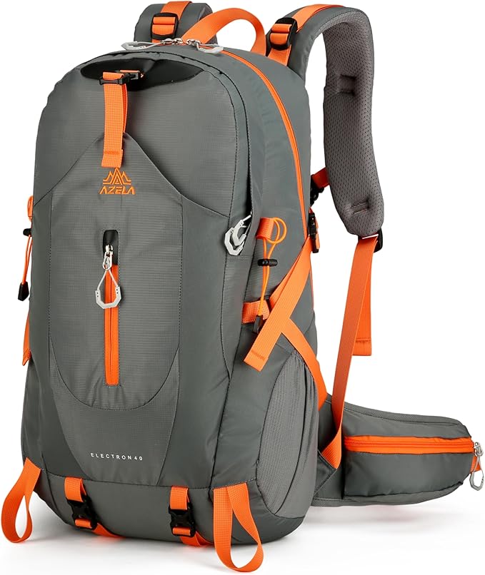 40L Hiking Backpack for Men and Women, Lightweight Waterproof Packable Camping Travel Daypack with Rain Cover (Dark Gray, 40 Liter)