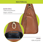 Antik Kraft Tasha Crossbody Sling (Tan) | Vegan Leather Crossbody Bag for Women with 16-20" Strap | Sling Bags for Women with Durable Antique Brass Hardware | 7in x 2.5in x 12.5in |