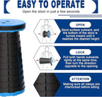 ALEVMOOM Upgraded Nylon Collapsible Stool with 500lbs Max Weight Portable Retractable Folding Telescoping Stools for Adults Chair for Outdoor Camping Fishing Hiking BBQ(Nylon Blue)