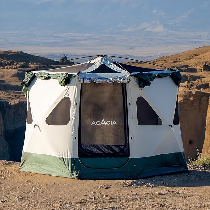 Space Acacia Lite Camping Tent | 2/3/4/8 Person Pop Up Tents for Camping | Lightweight & Durable Beach Tent | Level 7 Wind Resistance, UPF 50+ | Quick Setup for Camping & Backyard
