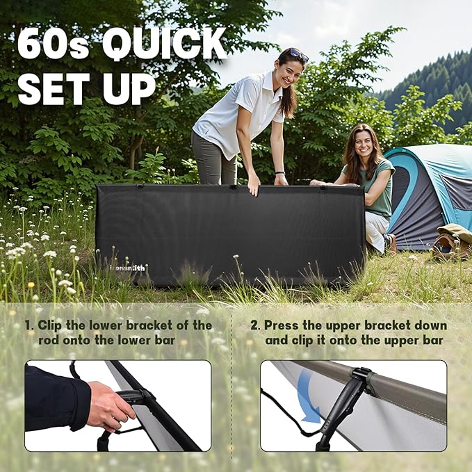 Camping Cot, Portable Camping Bed for Adults Children,Ironsmith Foldable Sleeping cots for Hiking,Camping,Travel,Support 330LB,Foldable Bed for Office nap (Black)