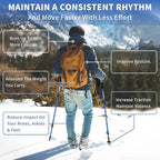 Aihoye Trekking Hiking Poles - 2 Pack Adjustable Walking Sticks, Collapsible Lightweight Aluminum 7075, Hiking Sticks with Quick Flip-Lock and Comfortable Cork Grips