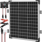 Solar Panel Kit 50W 12V, Solar Battery Trickle Charger Maintainer, Waterproof Solar Panel + Upgrade Charge Controller + Mount Bracket for Boat RV Motorcycle Marine
