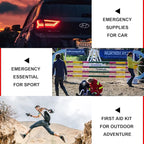 Travel-First Aid-Kit Car-Home 300PCS Survival-Kit Outdoor-Adventure - Small Portable Red Emergency Essential Sets Office Hiking Camping Business Public Must Have First Aid Gear Equipment 1st Aid