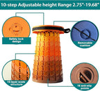 ALEVMOOM Upgraded XXL 50 Portable Collapsible Stool with Cushion,Telescoping Folding Stool for Adults,Yet More Sturdy Camping Stool with Load Capacity 1000lbs,for Outdoor Garden Hiking BBQ