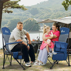 MENOLY Oversized Folding Camping Chair, 500lbs Support Max with Cooler Bag, Multiple Side Pockets & Cup Holder, Heavy Duty Camping Chairs for Adults for Camping, Beach, Fishing