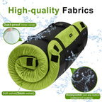 Memory Foam Camping Mattress pad, Comfortable Thick Floor Sleeping Mat for Adults with Waterproof and Non-Slip Bottom, Portable Roll Up Mattress for Sleepover Guest,Cot Mad for Car Camping