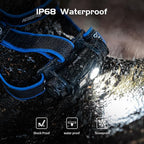 WUBEN H1 Pro Rechargeable Headlamp, 1200 High Lumen Ultra Bright LED Head Lamp, 11 Modes 180°Adjustable IP68 Headlight with Red Light for Outdoors Camping Hunting Hiking Running Fishing Gear