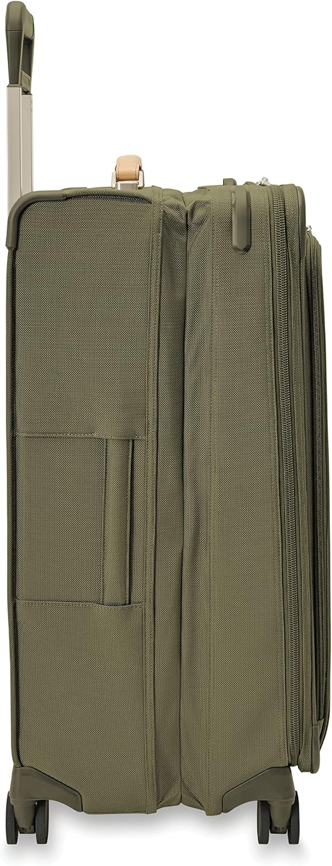 Briggs & Riley 29" Large Expandable Spinner - Checked Luggage for Travel, Suitcases with Wheels, Softside Rolling Bag for Men & Women, Self-Repairing Zipper - Baseline Collection, Olive