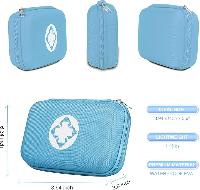 276PCS Small Travel First Aid Kit Supplies for Business, First Aid Kits Backpacking Essentials Items Trauma First Aid Survival Kits for Home Outdoor Adventure, Blue AMORNING