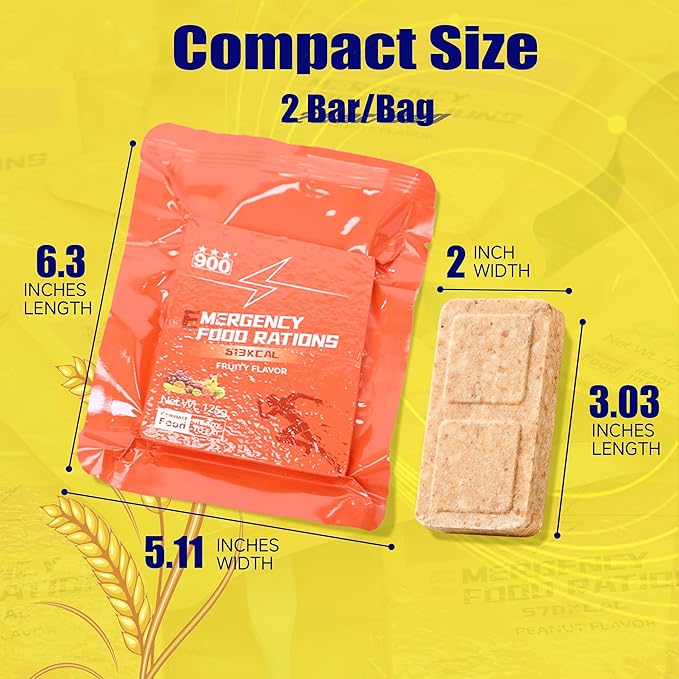 Emergency Food Bars - Fruity Hardtack, Mre Meals Military 2025, Emergency Meals Ration Bars, Camping Hiking Survival Food High Calorie Bars, 12 Count, Long Shelf Life