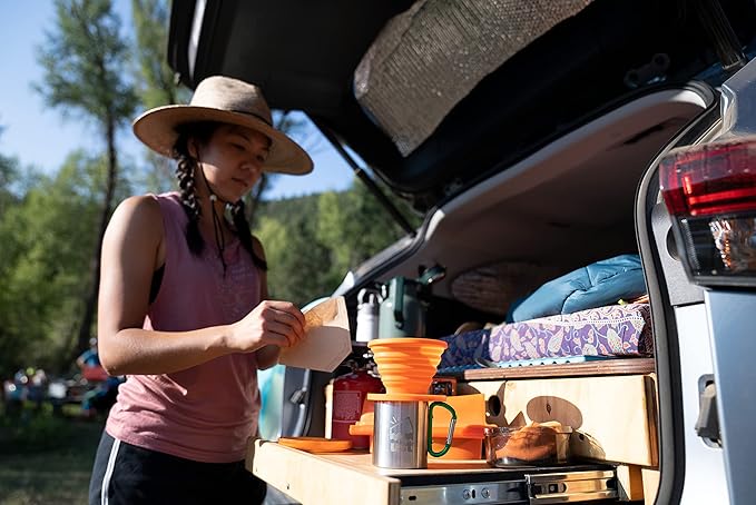 ust Collapsible Flexware Coffee Drip with Strong, Flexible, Compact, BPA Free Design and Lid Seal for Hiking, Backpacking, Camping and Outdoor Survival, Orange, One Size (20-CKT0019-09)