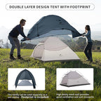 Naturehike Cloud-Up 2 Person Tent Lightweight Backpacking Tent with Footprint - Free Standing Ultralight Camping Hiking Backpack Tents Two Person Tent