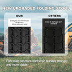 ALEVMOOM Collapsible Stool with Cushion, H18.3 D10.24 Portable Telescoping More Sturdy Load Capacity 600Lbs, Retractable Adjustable Camping Folding Stool for Outdoor Hiking BBQ Climb