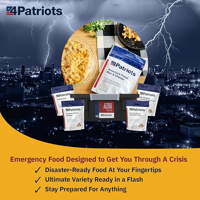 4Patriots 1-Week Survival Food Kit: Emergency Food Supply Designed to Last 25 Years, 42 Servings