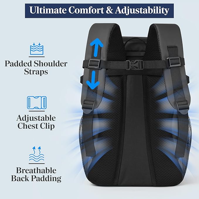 SUN CUBE Cooler Backpack 33 Can, Leakproof Insulated Backpack Cooler for Men Women, Camping Cooler Backpack for Beach Travel Hiking, Waterproof Lunch Backpack, Grey