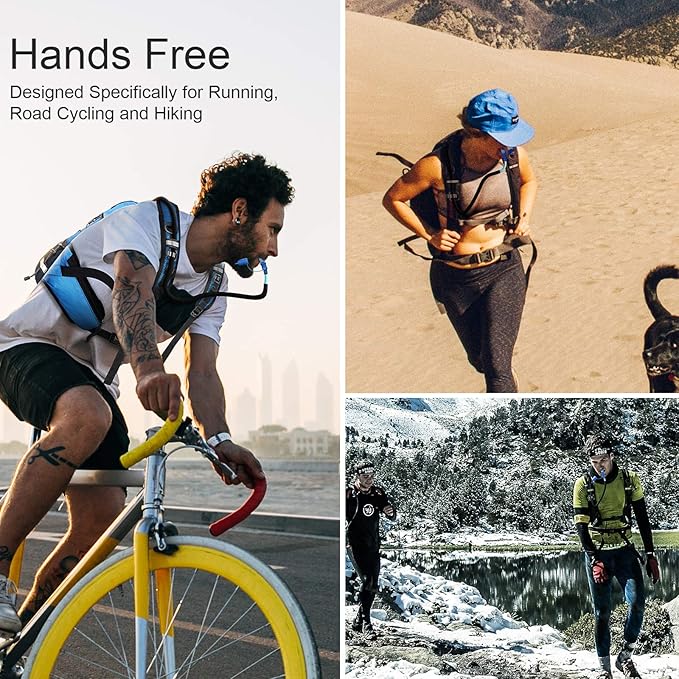 Insulated Hydration Backpack Pack with 3L BPA Free Leak Proof Water Bladder, Large Storage Lightweight Hiking Daypack with Waist Pouches & Cooler Layer, for Running, Biking, Camping, Festival