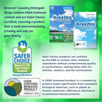 Breezeo Laundry Detergent Strips (48 strips) - Fresh Linen Scent - More Convenient than Pods, Pacs, Liquids or Powders – Great for Home, Dorm, Travel, Camping & Hand-Washing