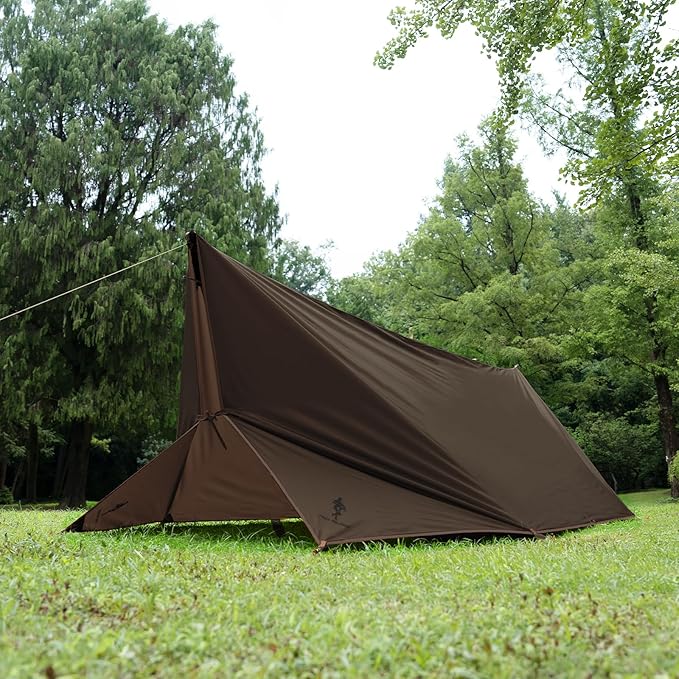 FREE SOLDIER Camping Tarp Waterproof Portable Multifunctional Outdoor Traveling Awning Backpacking Shelter Rain Tarp (Taupe 10×10.5ft)