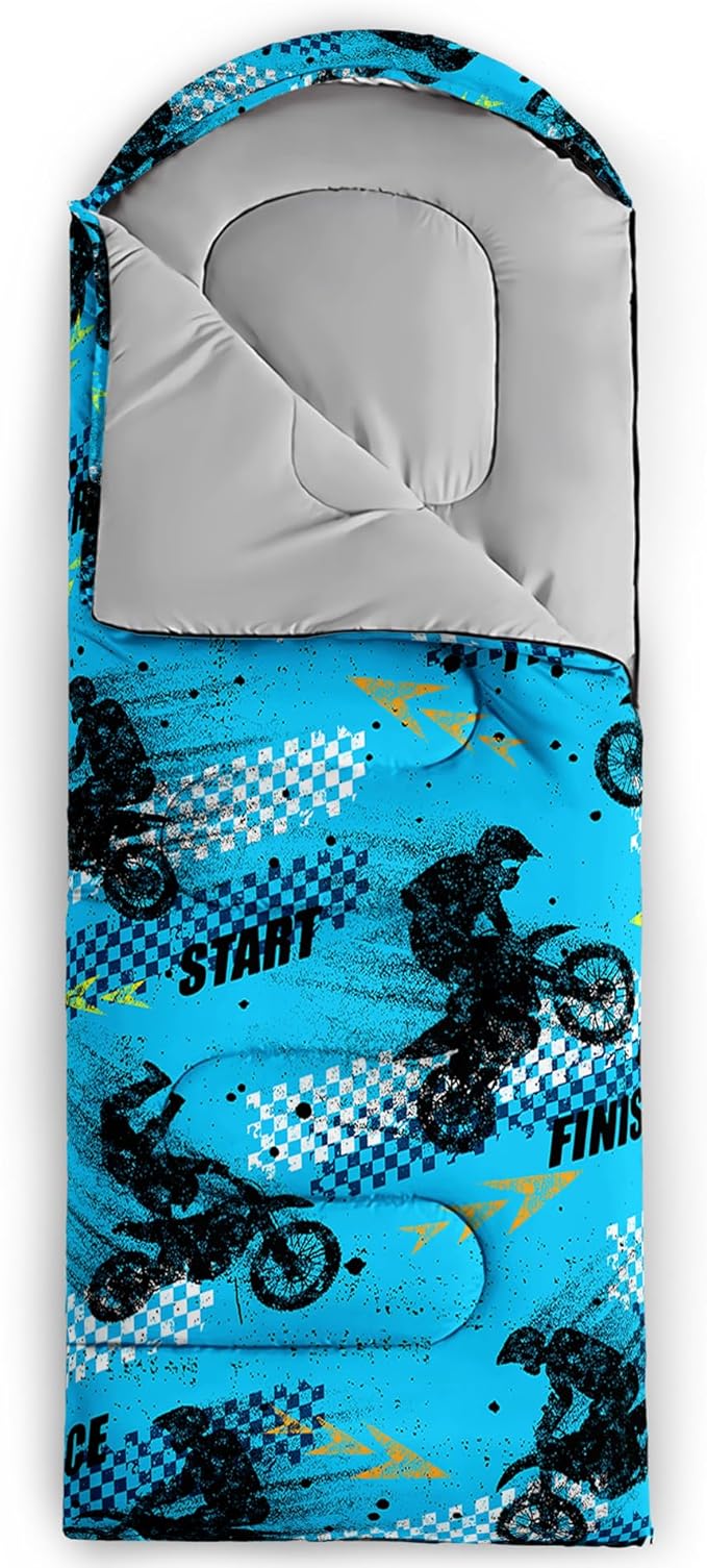 QOOMO Camping Sleeping Bags,3 Season Warm & Cool Weather,Lightweight,Waterproof Sleeping Bags for Adults & Kids,Traveling,and Outdoors,Camping Gear Equipment