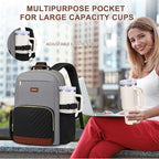 Focdod Laptop Backpack for Women Bookbag: 17 inch Work Backpacks with Pouch Pocket for Large Capacity Cup & USB Charger College Book Bag Travel Business Nurse Teacher Bookbags Anti-theft Back Pack
