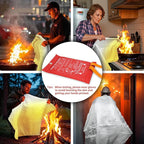 Home Safety Emergency Fire Blankets, (47.2 * 47.2/39.3 * 39.3” Two Mix Size) 4PACK Fire Blanket for Kitchen, Fireproof Fiberglass Fire Safety Blanket, Camping, Grill, Car, Warehous.