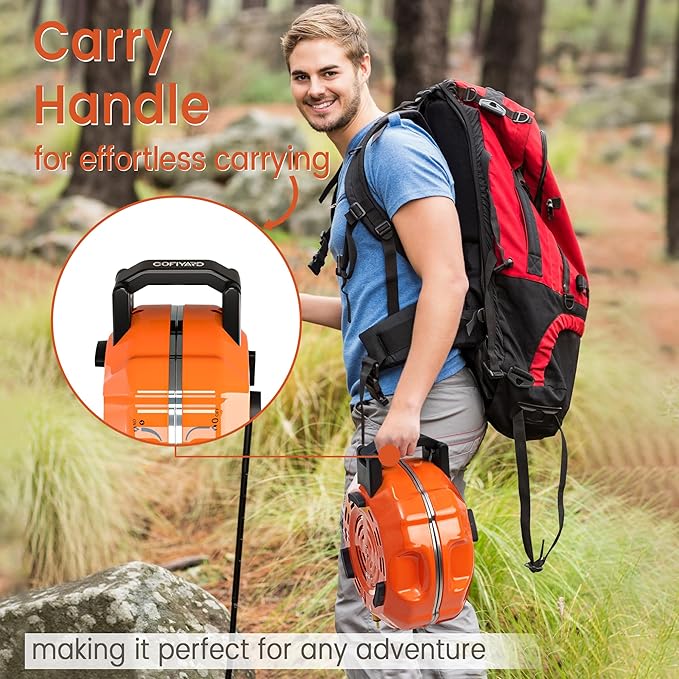 20,000 BTUs 2 Burner Propane Camping Stove, Portable Folding Camp Stove with Adjustable Burners, Regulator and Carrying Bag, Dual Gas Stoves Easy Carrying Handle for Tailgating, Camping, BBQ