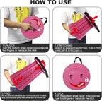 ALEVMOOM Upgraded Collapsible Stool with Thickened Cushion 18.1",600Lbs Max Weight Wider & Taller Pop Up Stool, Heavy Duty Portable Retractable Folding Chair or Travel Foot Rest for Camping, Outdoors