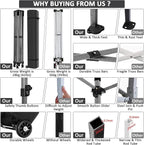 COBIZI 10x10 Pop up Canopy Tent with 4 Sidewalls, Waterproof Heavy Duty Commercial Canopy for Parties, Outdoor Tent, Garden Gazebo, Carry Bag with Wheel (10x10ft, Gray)