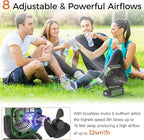 Camping Fan with Light - 20000mAh Rechargeable Battery Fan, 112Hrs Max Run Time, 8 Speeds, Digital Display, Timer, Auto Oscillation, 270° Pivot & Hook for Camping, Power Outage, Hurricane (Army Green)