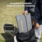 80W Foldable Solar Panel, Portable Solar Charger with 4 Ports (DC/USB-C/2xUSB-A) & 7-in-1 Connector, Waterproof & 23% High Efficiency for Camping RV, Compatible with Power Stations Phones