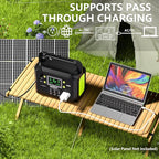 GENSROCK Portable Power Station, 110V/300W Pure Sine Wave Solar Generator, 222Wh Backup Lithium Battery With AC Outlet/QC 3.0/Type-C/LED Light for CPAP Family Emergency Outdoor Camping RV Travel.